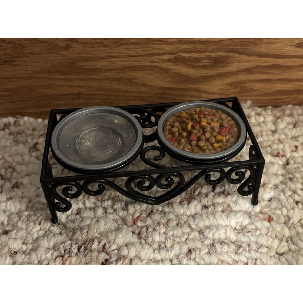 Our Generation Dog Food & Water bowl & Black Stand fits 18'' doll